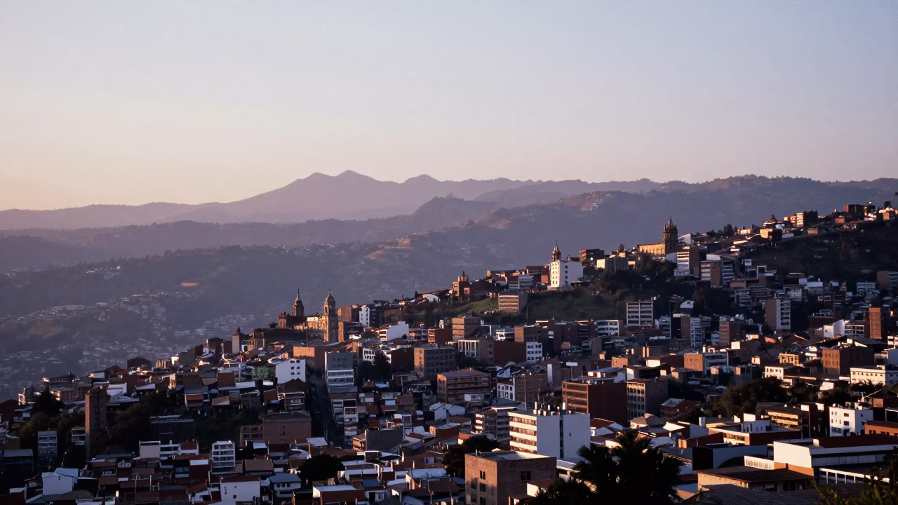 First Light Over Quito Ecuador Andean Skyline And Historic Cityscape in in Quito, Ecuador