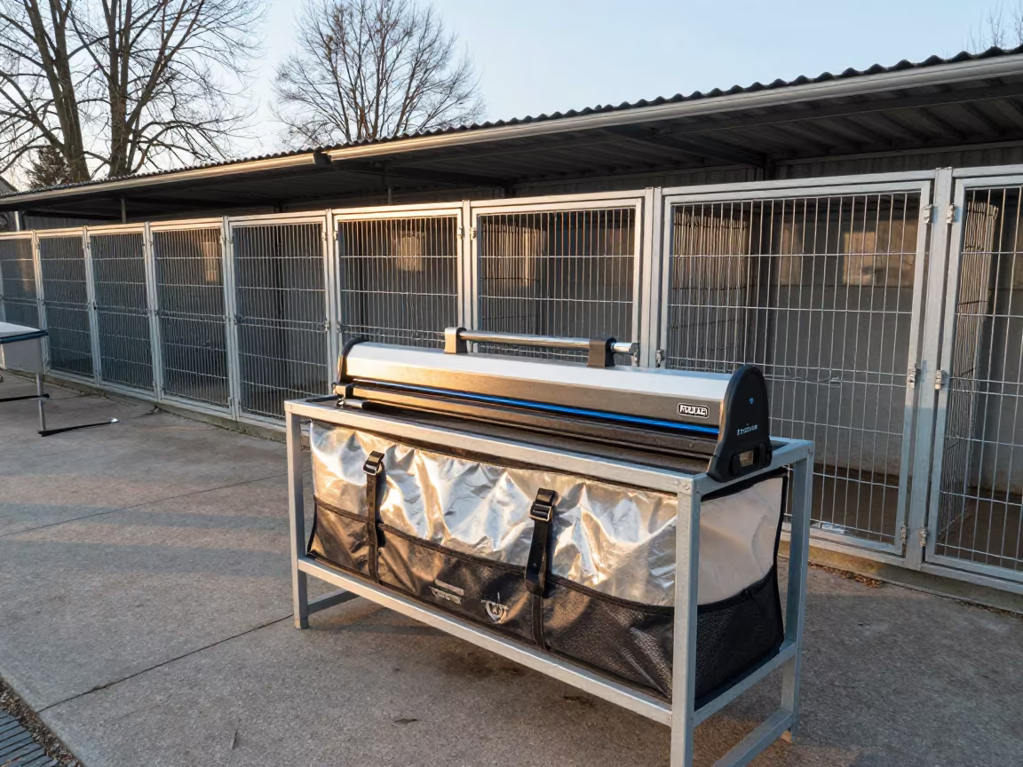 Fish Bag Sealer Shelf in Grooming Bay in inside a grooming bay near Kielce