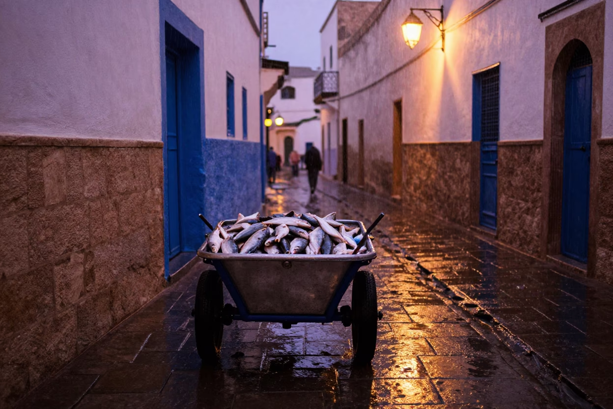 Fish Cart in Essaouira in in Essaouira, Morocco