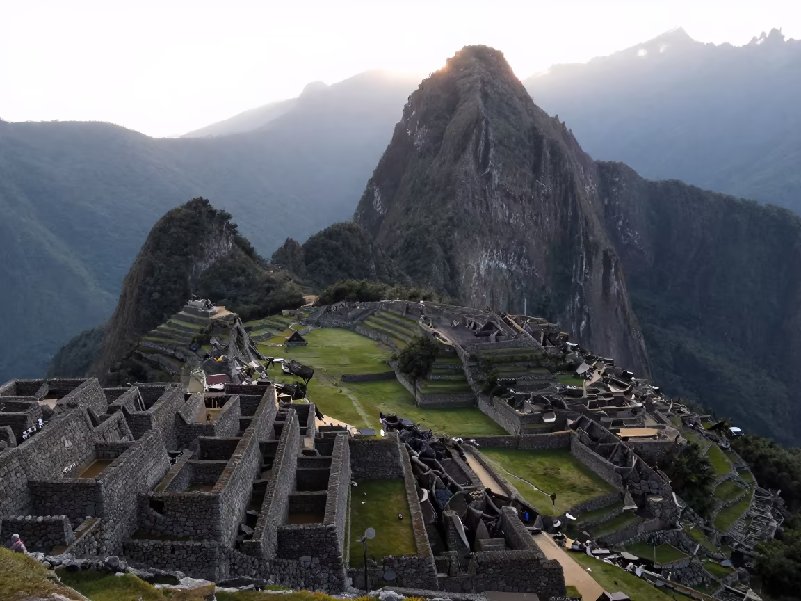 Fish Swim Above Ancient Terraces at Dawn in near Cusco