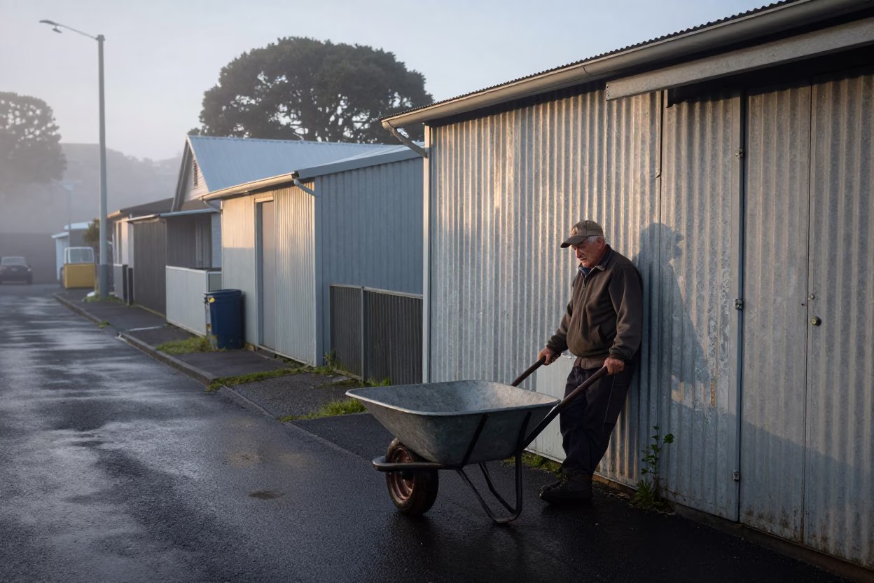 Fisherman in Auckland at Early Morning Light in in Auckland, New Zealand