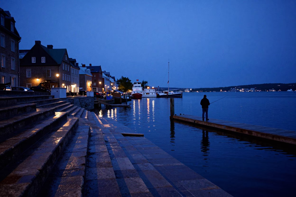 Fisherman in Quebec City in in Quebec City, Quebec, Canada
