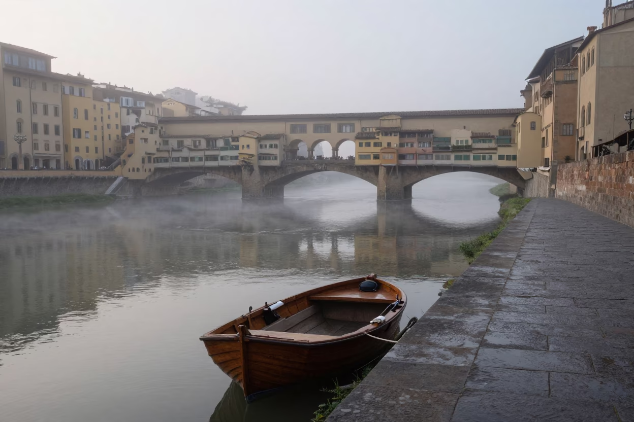 Fisherman's Skiff in Florence in in Florence, Italy