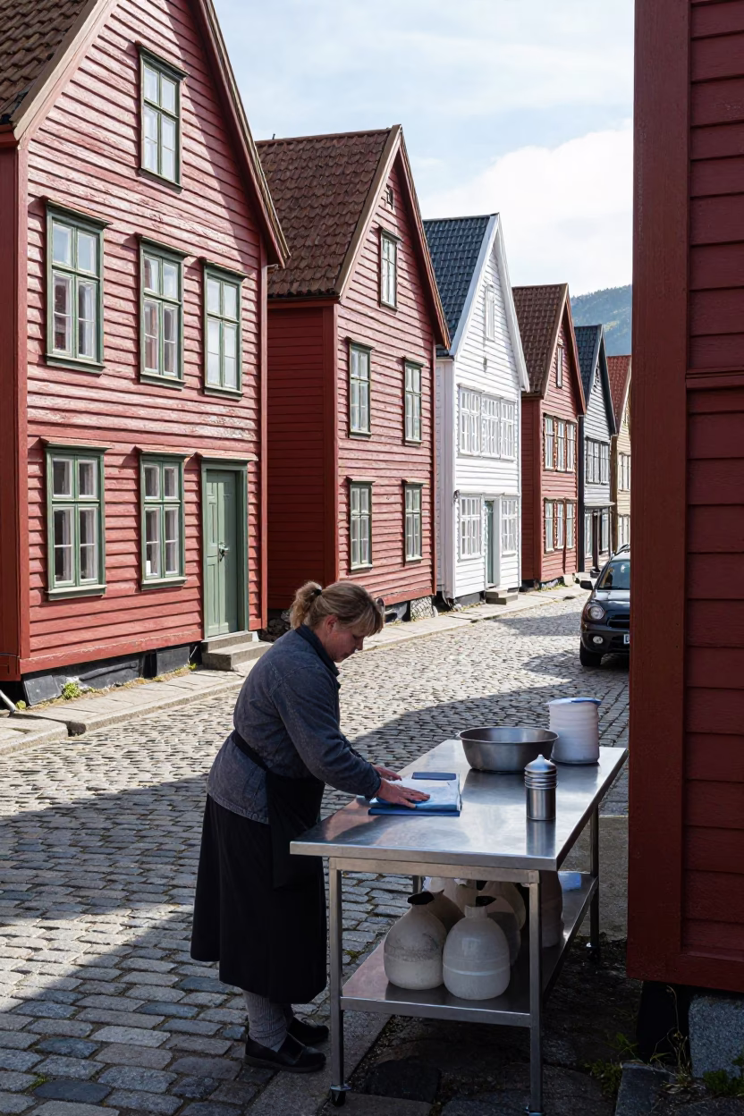Fisherman's Wife in Bergen in in Bergen, Norway
