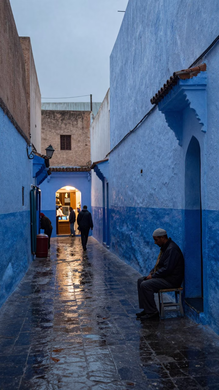 Fisherman Waiting in Essaouira in in Essaouira, Morocco