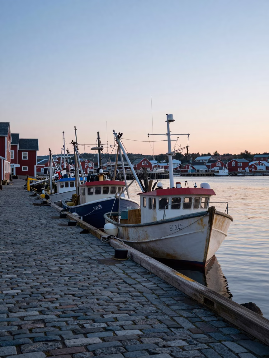 Fishing Boats at First Light Of Dawn in Halifax in in Halifax, Nova Scotia, Canada