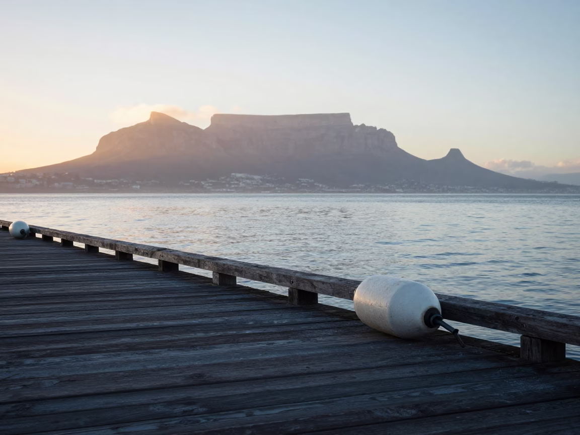 Fishing Floats in Cape Town at Sunrise Light in in Cape Town, South Africa