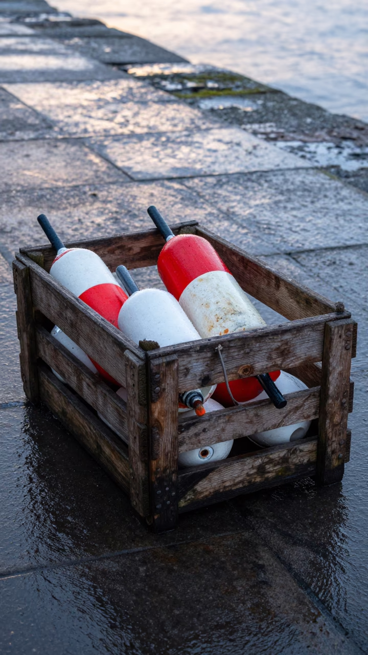 Fishing Floats in Liverpool in in Liverpool, United Kingdom