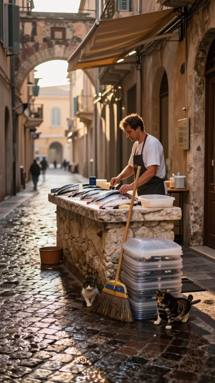 Fishmonger Counter in Nice in in Nice, France