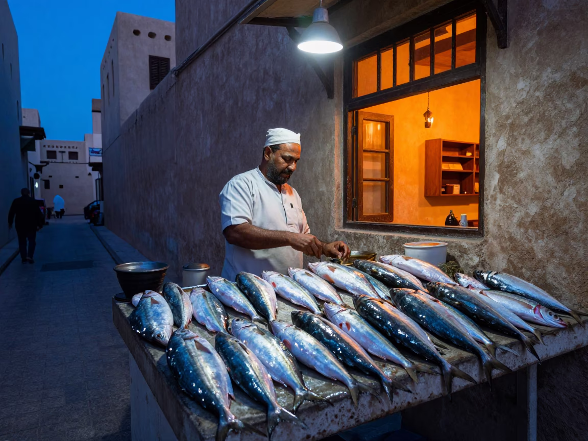 Fishmonger's Stall in Muscat in in Muscat, Oman