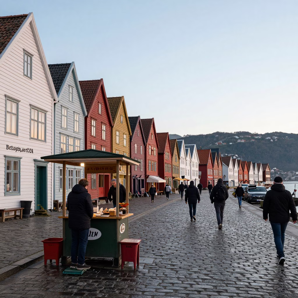 Fishmonger Stall in Bergen in in Bergen, Norway