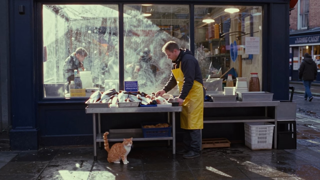 Fishmonger Stall in Dublin in in Dublin, Ireland