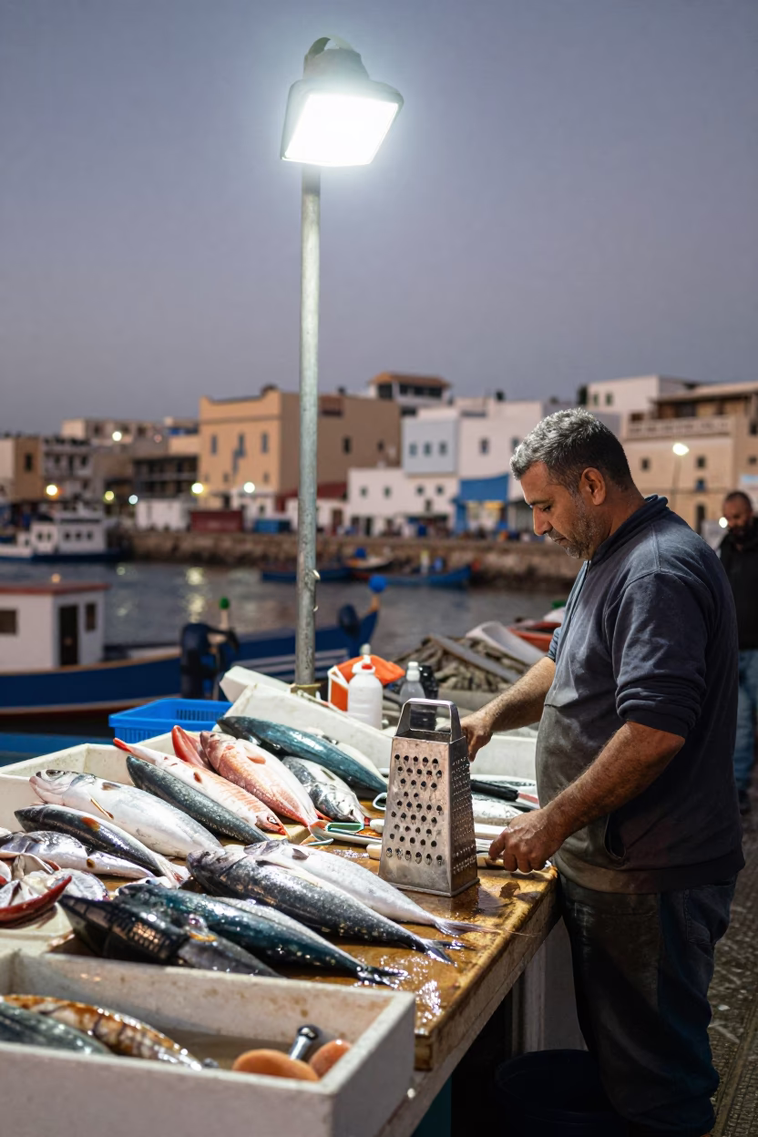 Fishmonger Stall in Essaouira in in Essaouira, Morocco