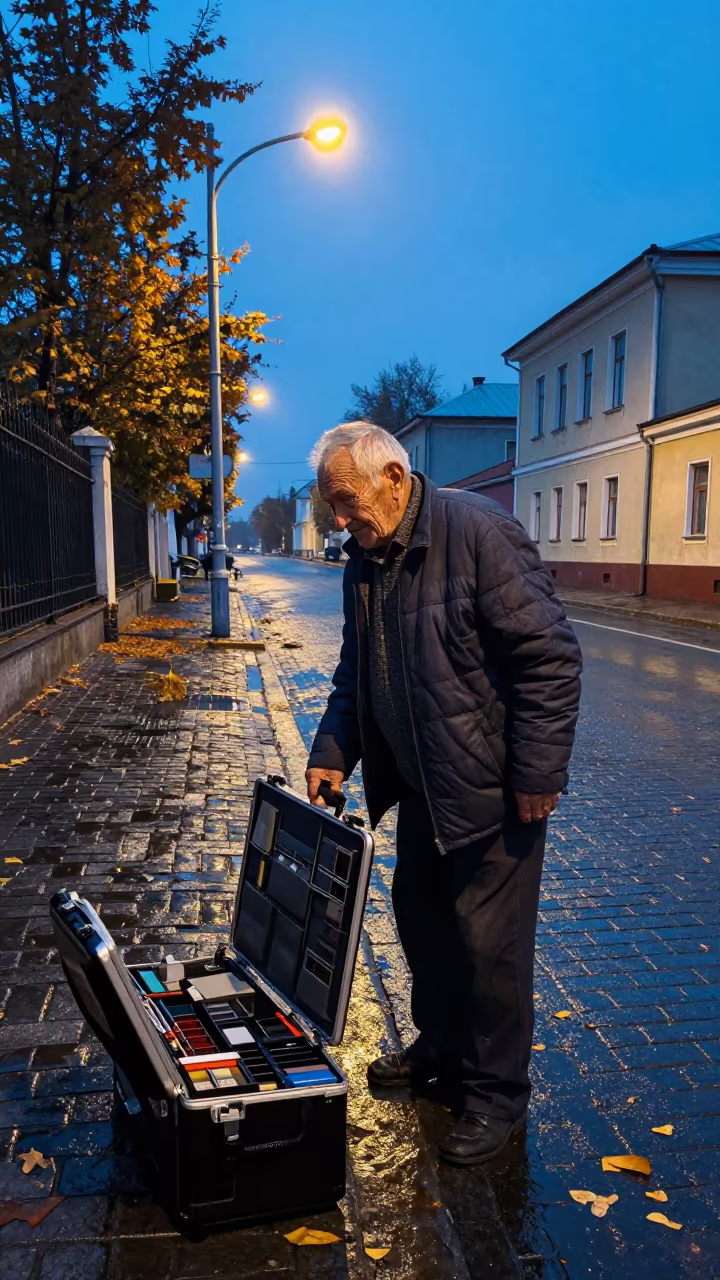 Fishmonger in Twilight Alley Near Kemerovo in on a hillside near Kemerovo