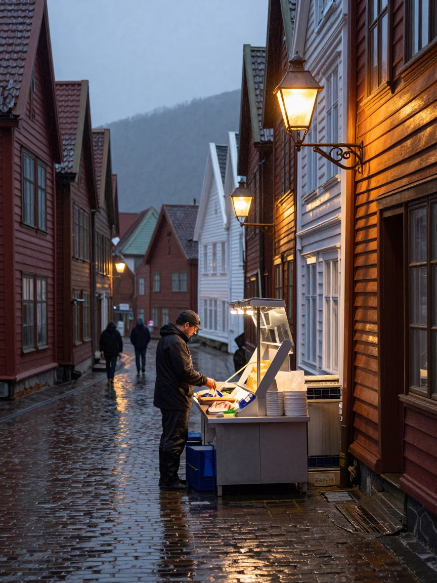 Fishmonger Working in Bergen in in Bergen, Norway