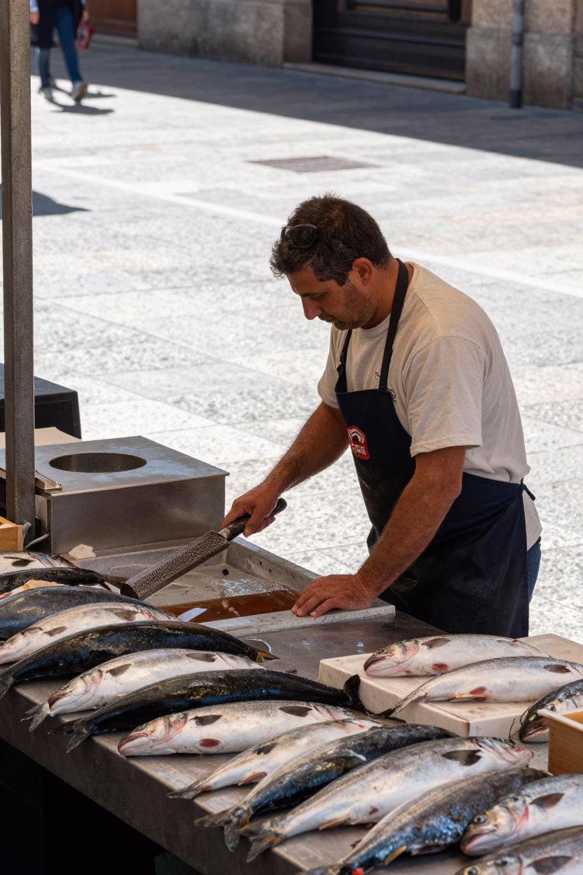 Fishmonger Working in Bilbao in in Bilbao, Spain