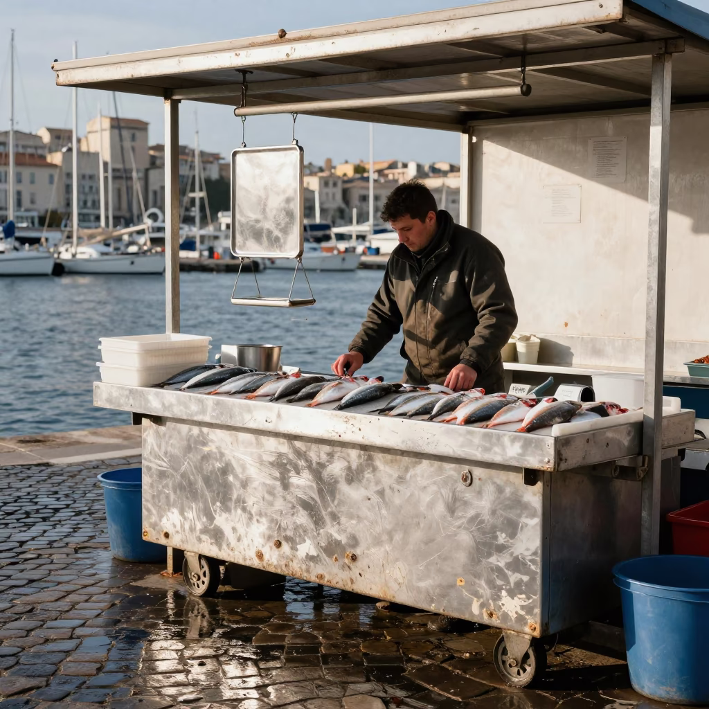 Fishmonger Working in Marseille in in Marseille, France