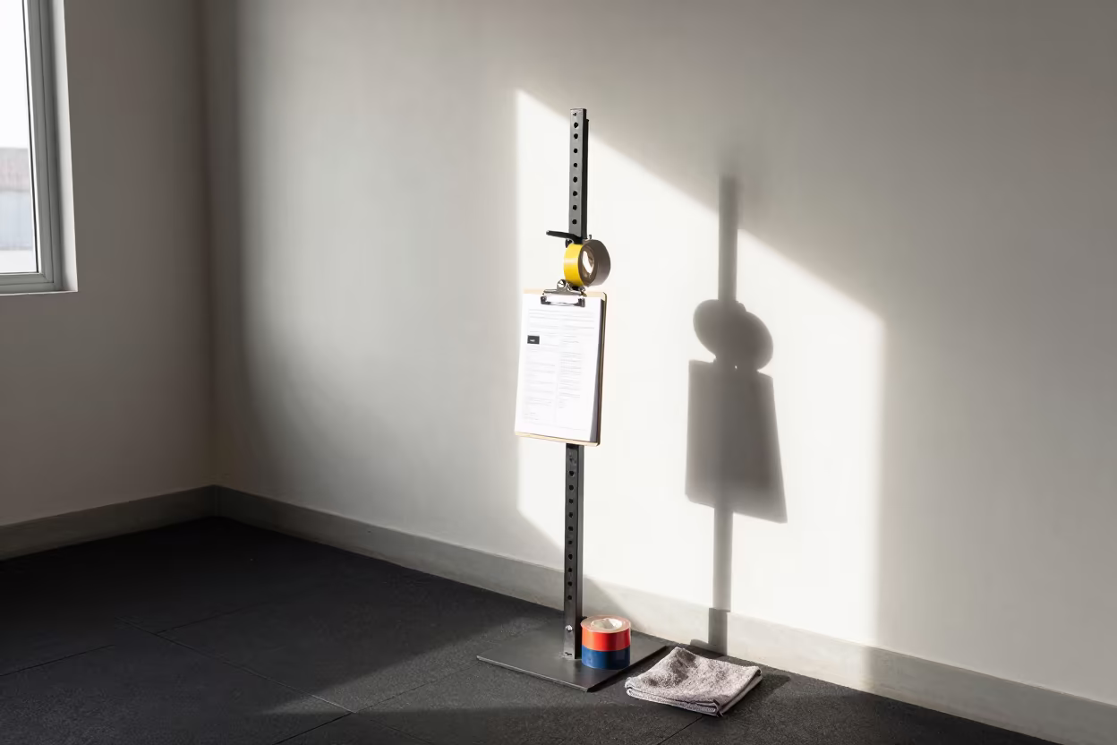 Fitness Bracket Stand with Equipment in Maracay Gym in inside a strength room near Maracay