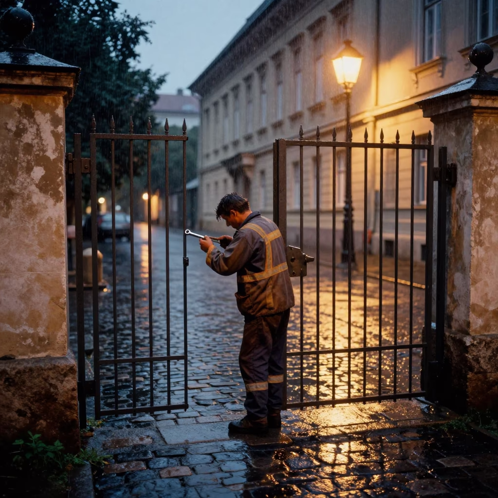 Fixing Gate in Budapest in in Budapest, Hungary