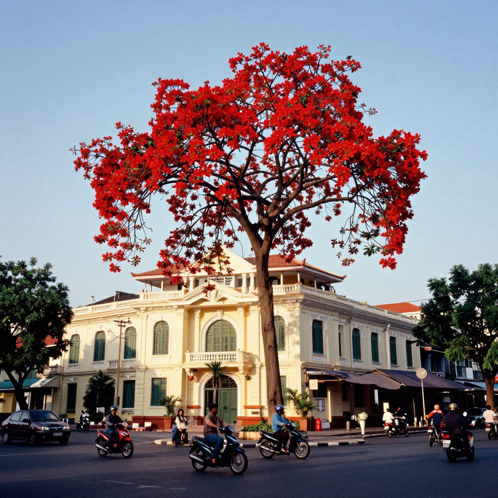 Flame Tree in Ho Chi Minh City in in Ho Chi Minh City, Vietnam