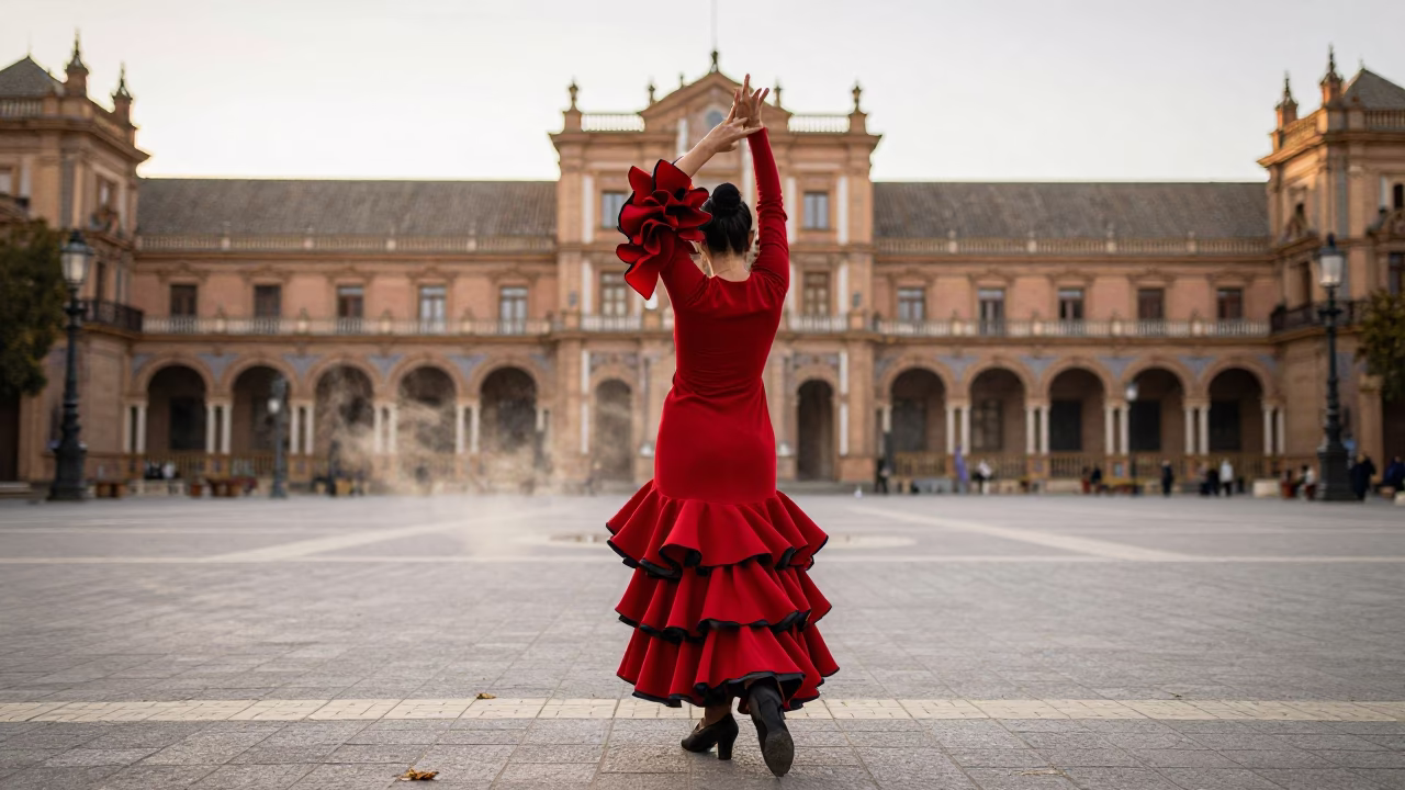 Flamenco Dancer in Valencia Autumn Light in in Valencia