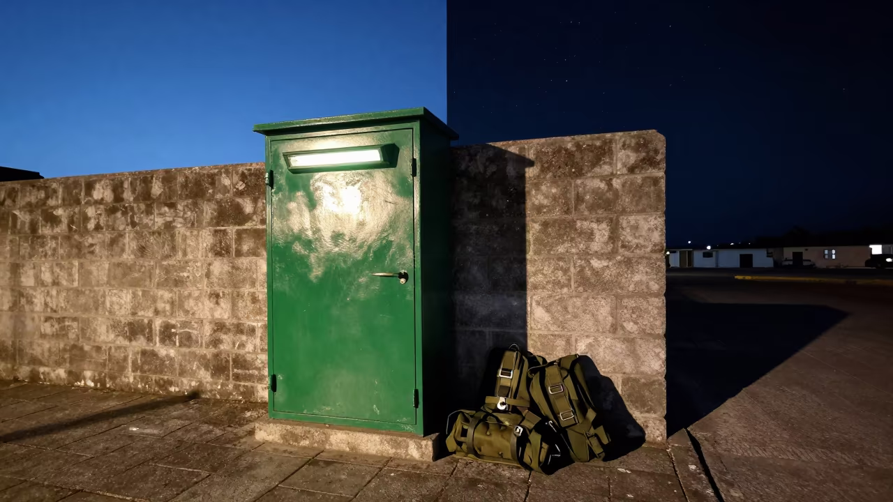 Flare Cabinet Day Night Split Sky Montego Bay in beside a convoy halt on open ground near Montego Bay