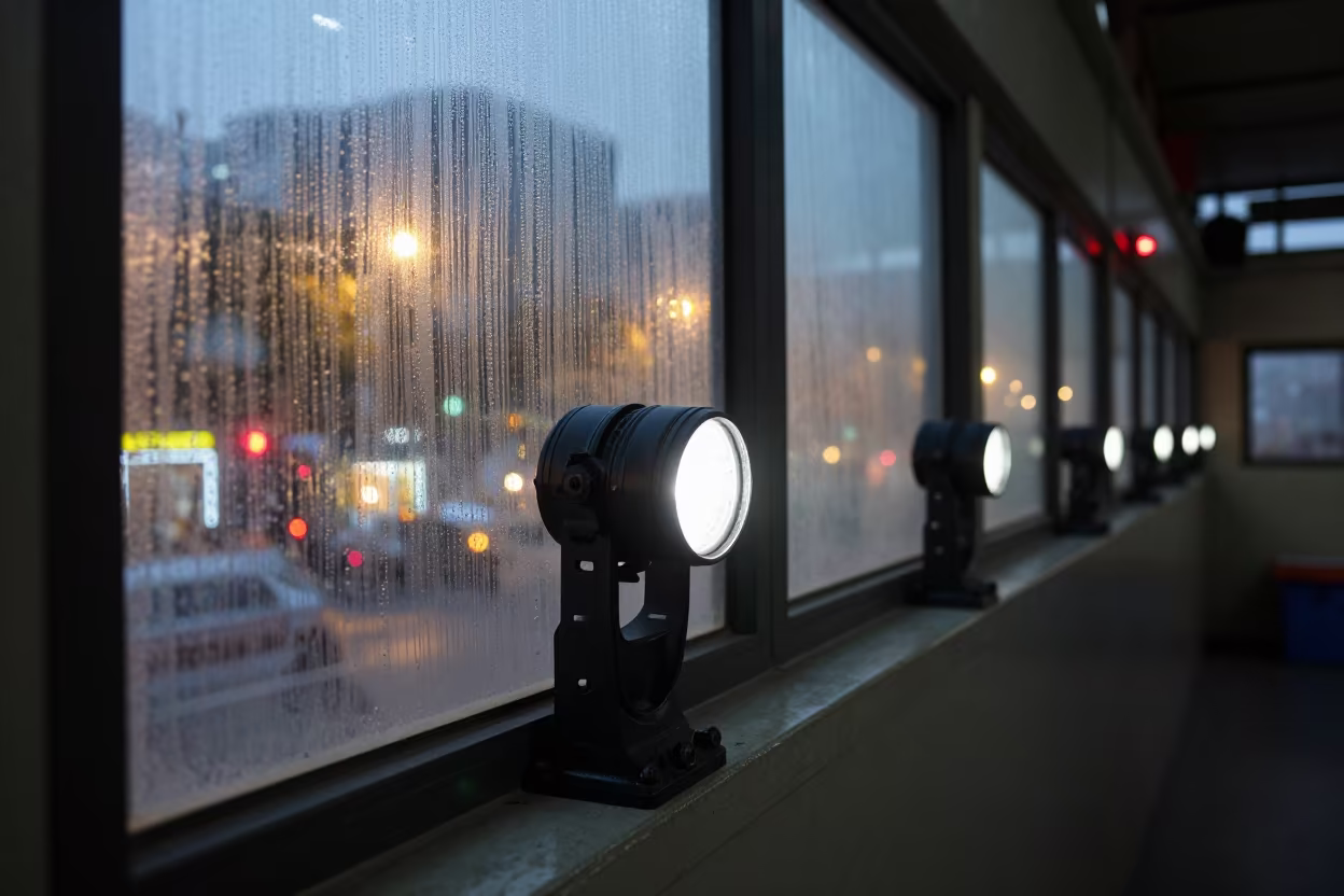 Flashlight Dock Before Mumbai Yard Checks in inside a dispatch office above the dock near Mumbai
