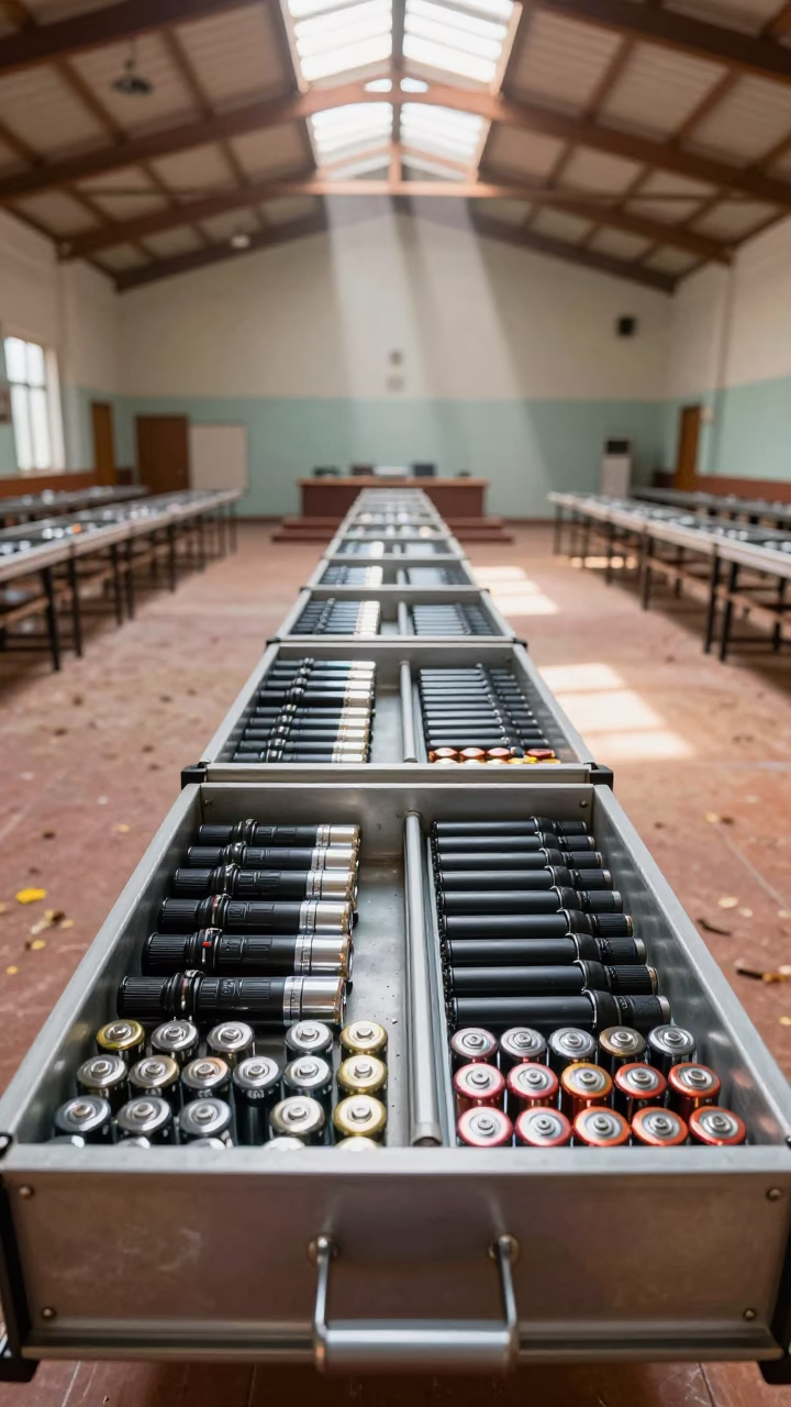 Flashlight Drawer in Banquet Hall Before Service in inside a banquet hall before service in Tiruchirappalli