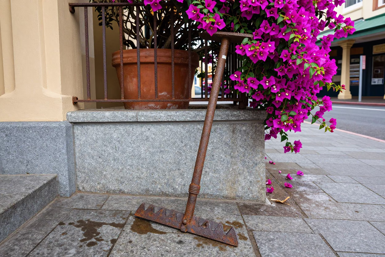 Flat Noon Light on Bougainvillea in Hobart in in Hobart, Tasmania, Australia