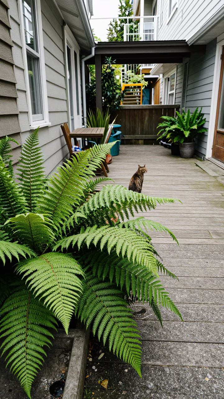 Flat Noon Light on Cat in Vancouver in in Vancouver, British Columbia, Canada
