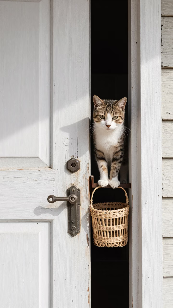 Flat Noon Light on Cat in in Austin, Texas, United States