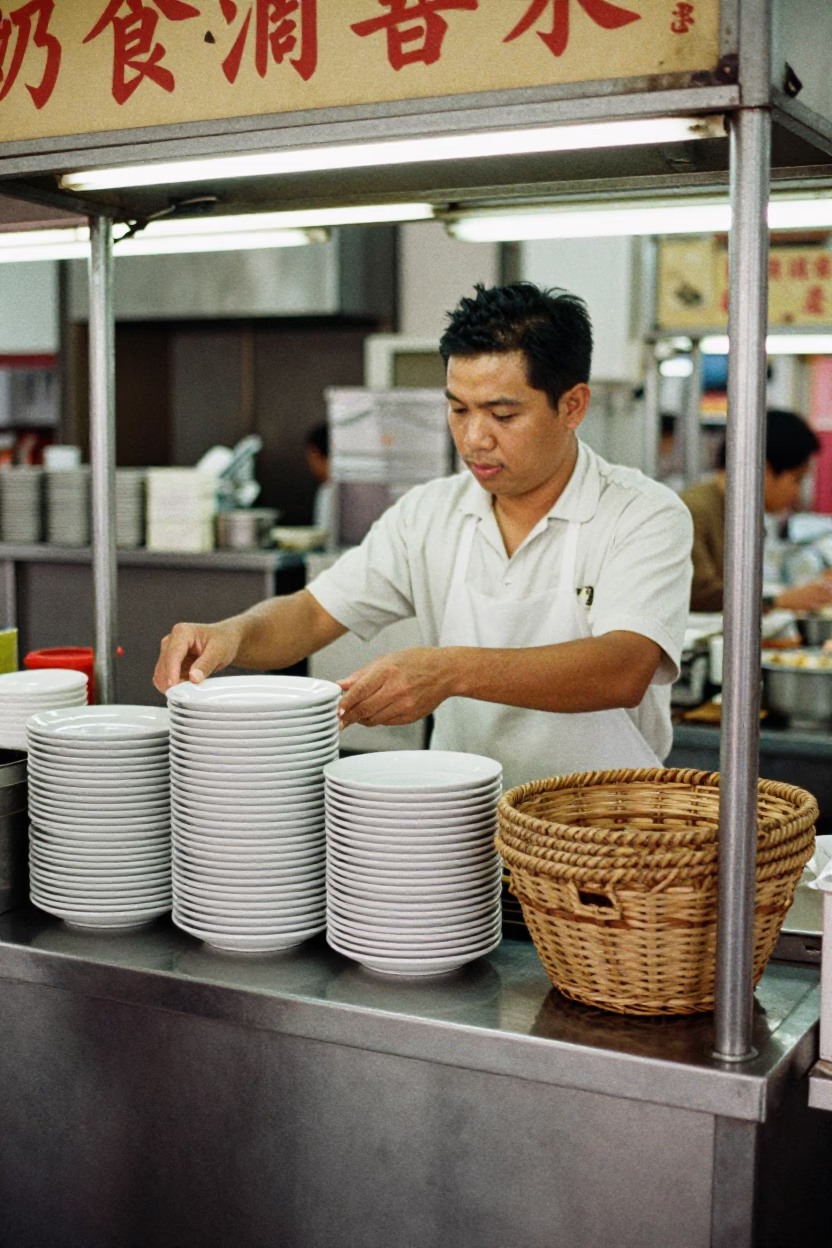 Flat Noon Light on Centre Stall in Singapore in in Singapore, Singapore