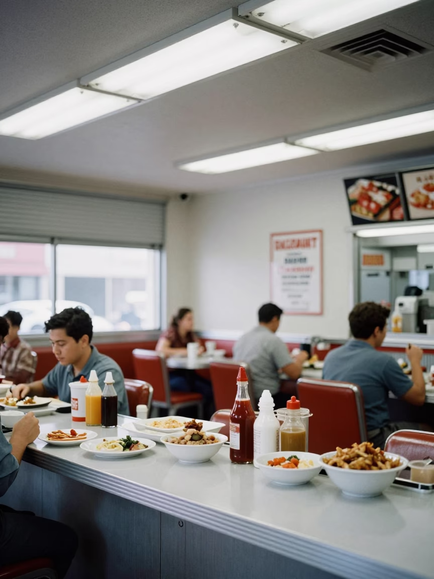 Flat Noon Light on Dishes in Chicago in in Chicago, Illinois, United States
