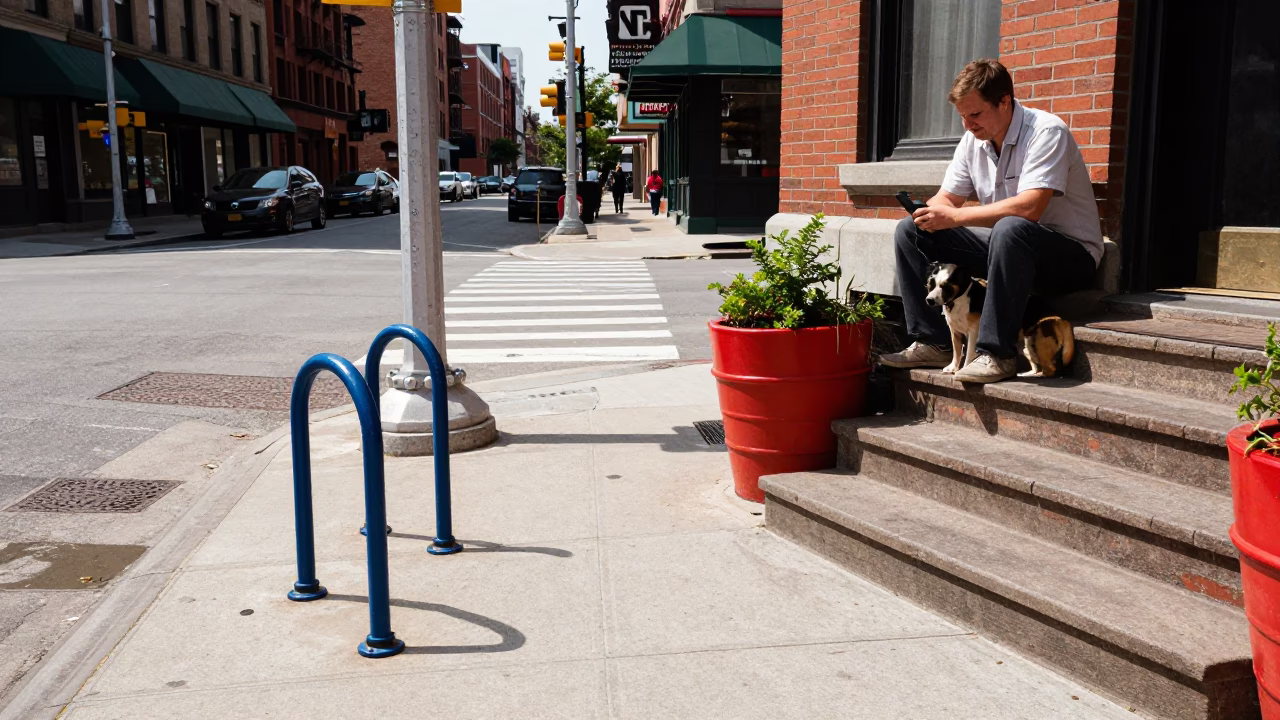 Flat Noon Light on Dog in Chicago in in Chicago, Illinois, United States