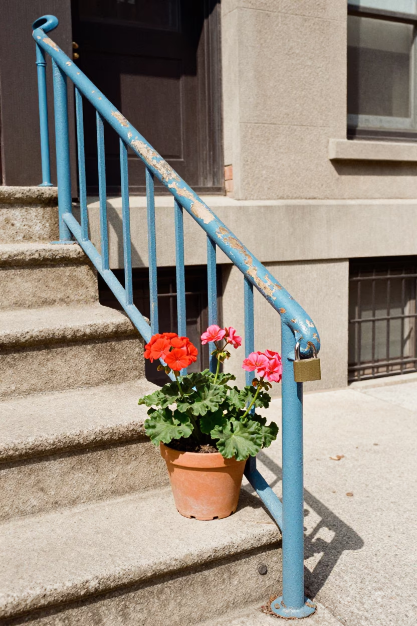 Flat Noon Light on Stoop in Chicago in in Chicago, Illinois, United States