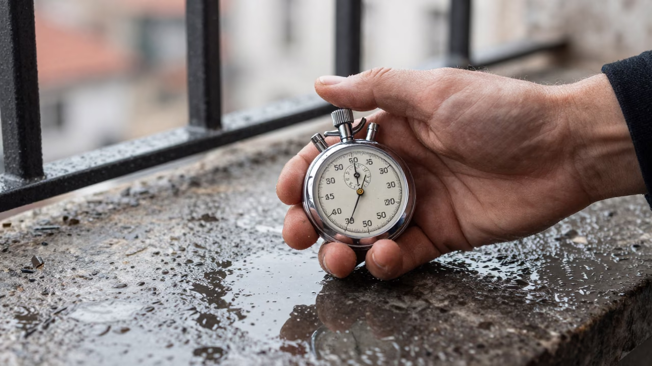 Flat Noon Light on Stopwatch in in Istanbul, Turkey