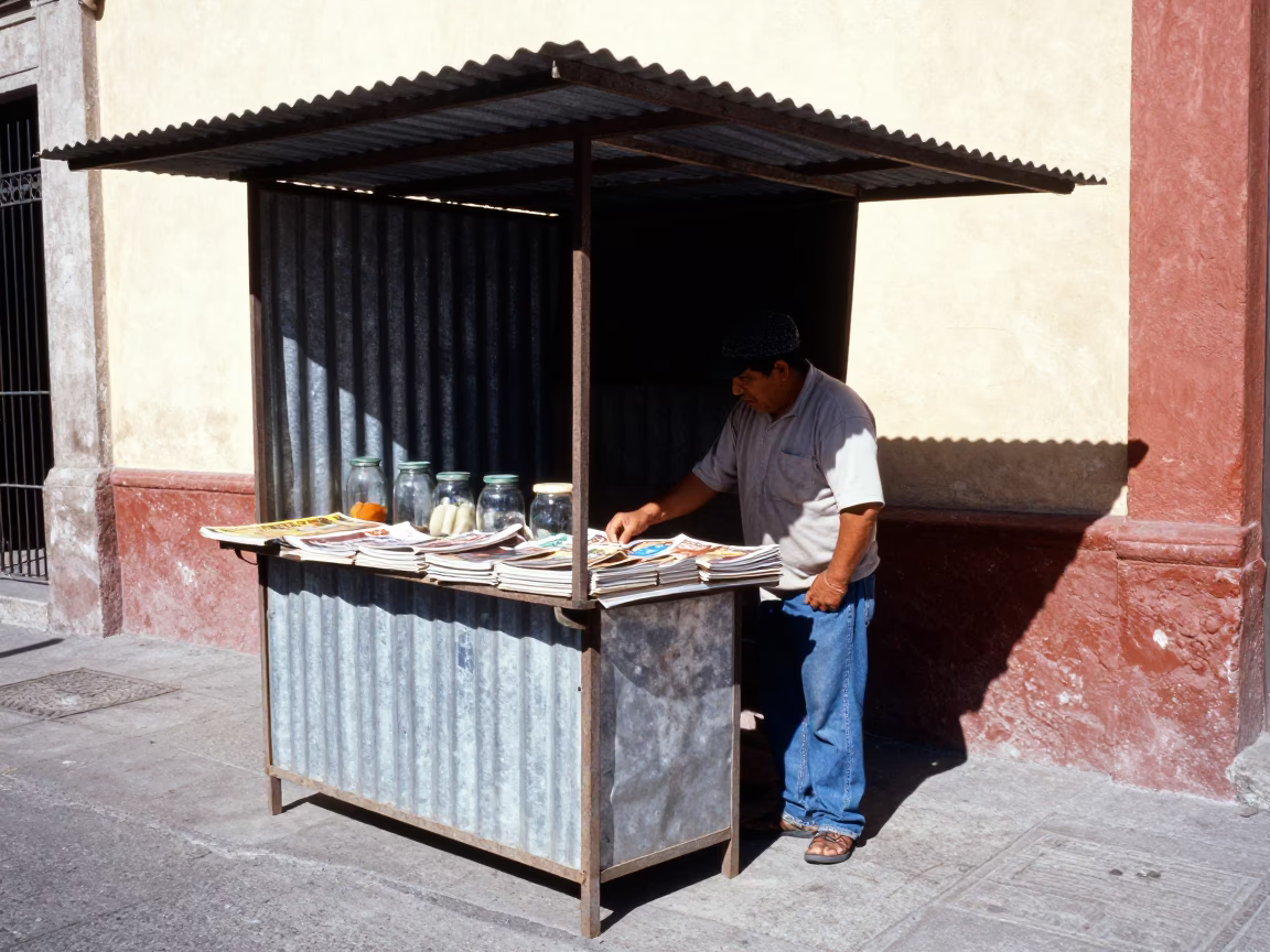 Flat Noon Light on Vendor in Guadalajara in in Guadalajara, Mexico