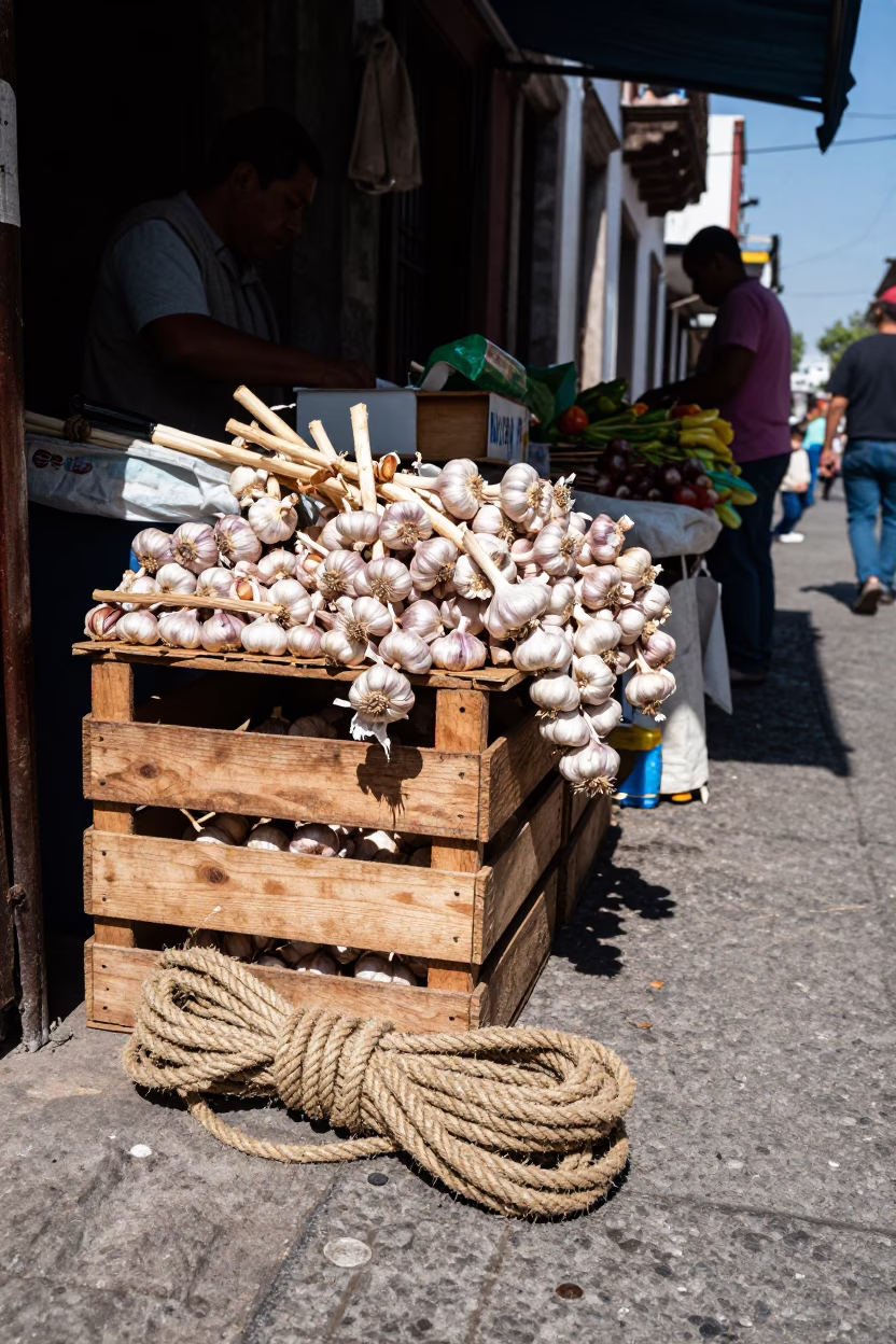 Flat Noon Light on Vendor Stall in Guadalajara in in Guadalajara, Mexico