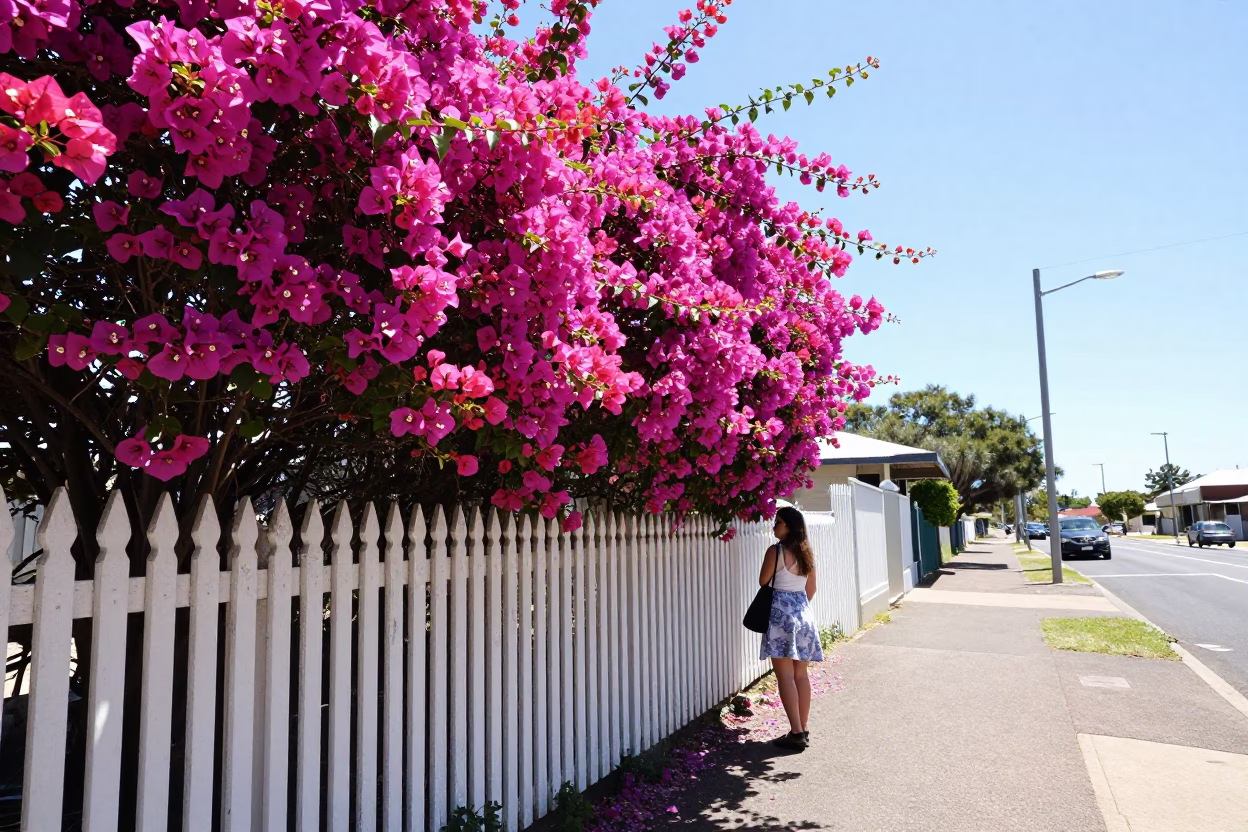 Flat Noon Light on Woman in in Perth, Western Australia, Australia