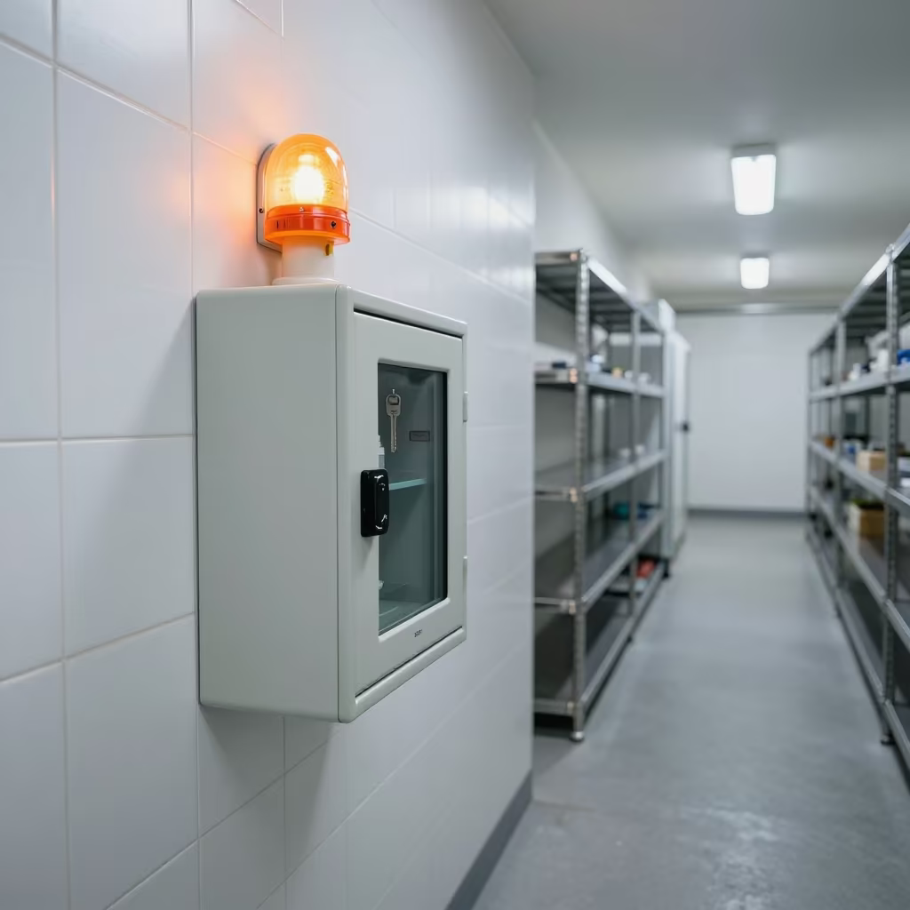 Fleet Key Safe in Chilled Taipei Distribution Bay in inside a chilled distribution bay near Taipei