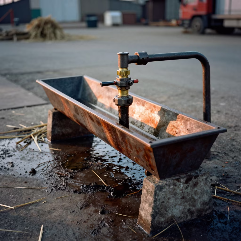 Float Valve Bench in Winter Jiangxi Stockyard in at a stockyard loading ramp in Jiangxi