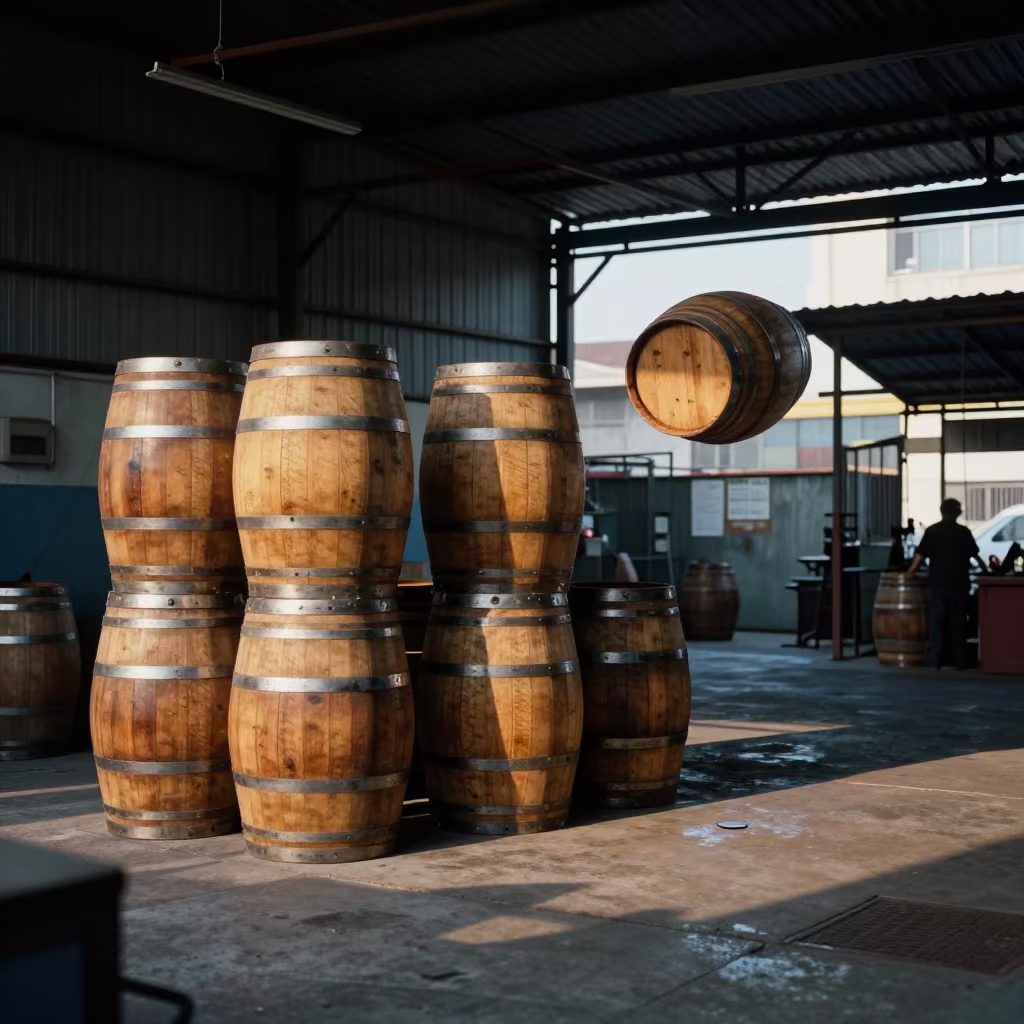 Floating Barrels in Quezon City Welding Bay in in a welding bay near Quezon City