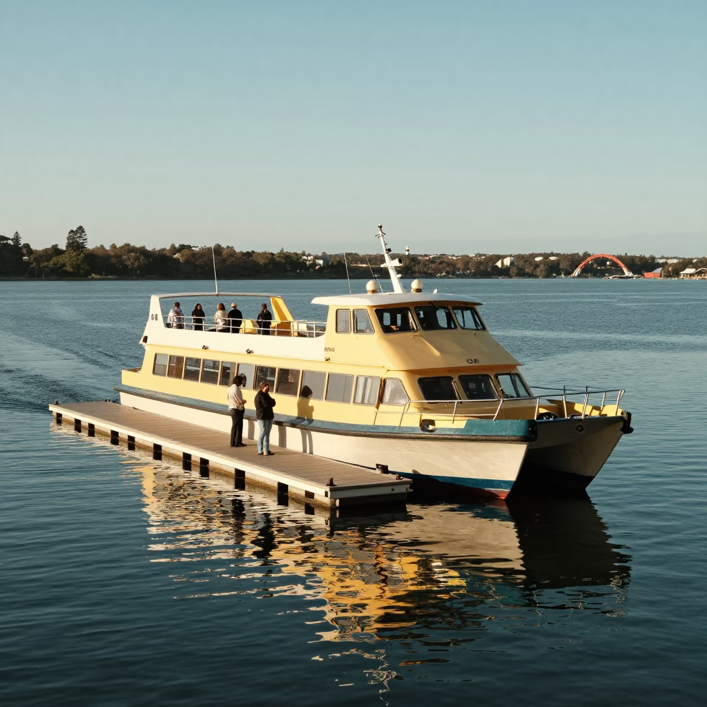 Floating Dock in Perth at The Late Morning Light in in Perth, Western Australia, Australia