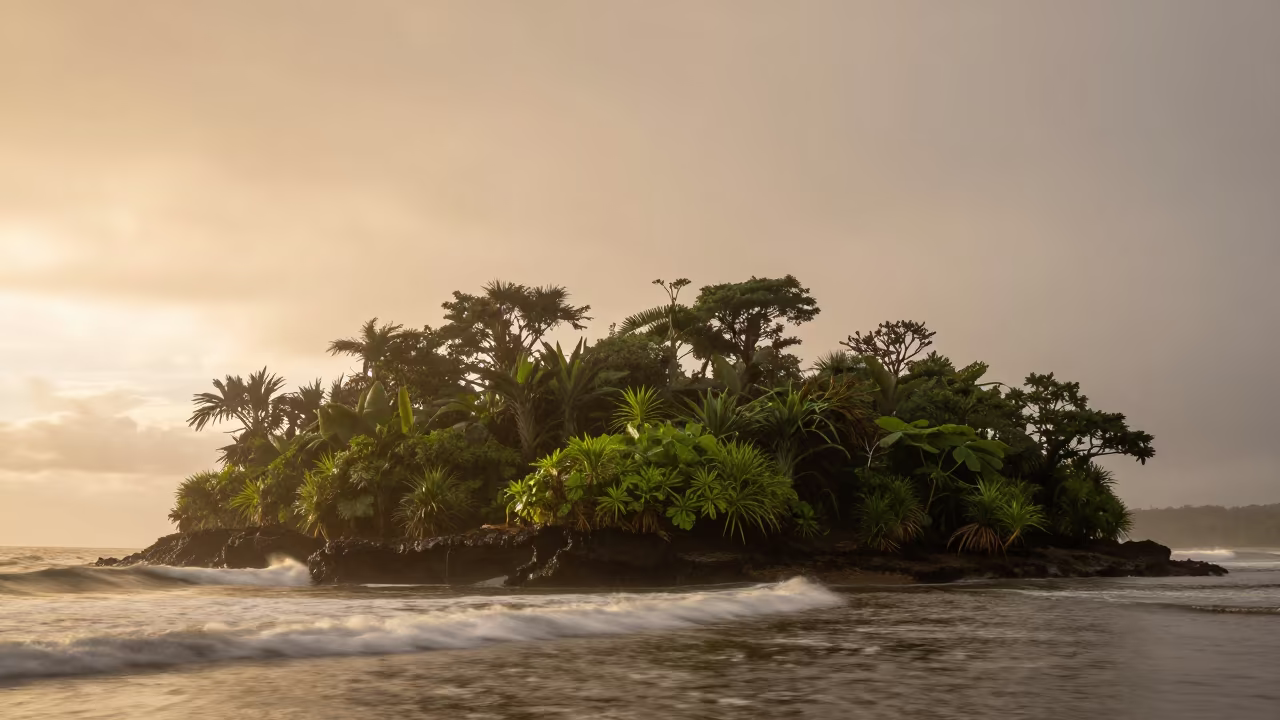 Floating Vegetation Island on Benguela Shore in along a wave-cut shoreline near Benguela