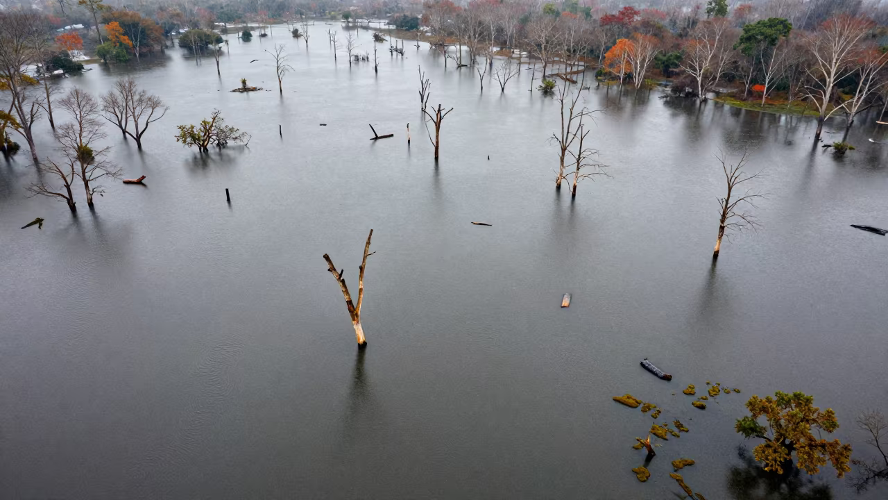 Flooded Dead Trunks in Paraná Forest in in Paraná