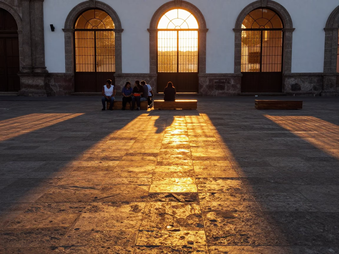 Floor Tiles in Quito at Golden Hour in in Quito, Ecuador