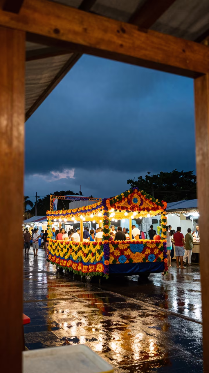 Floral Carnival Float Recife Night Market Blue Hour in at a night market in Recife