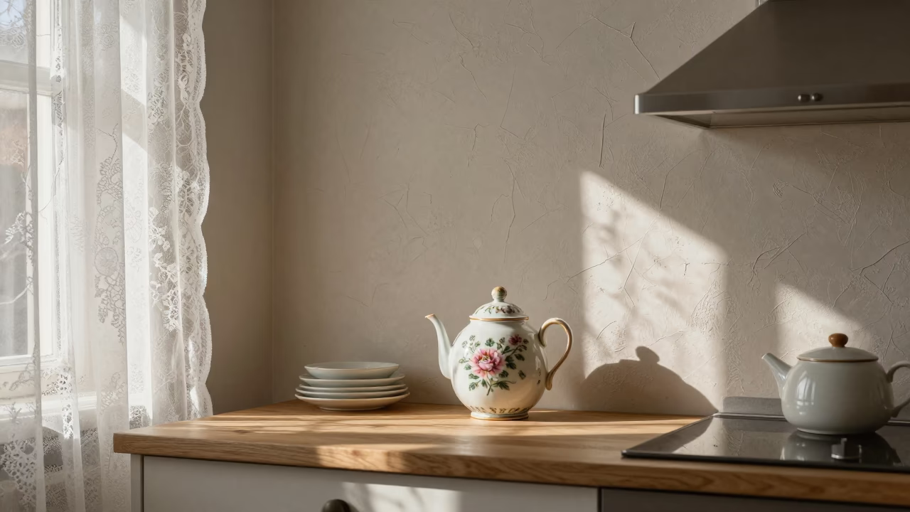 Floral Porcelain at As First Light Reaches The Scene in Brussels in in Brussels, Belgium