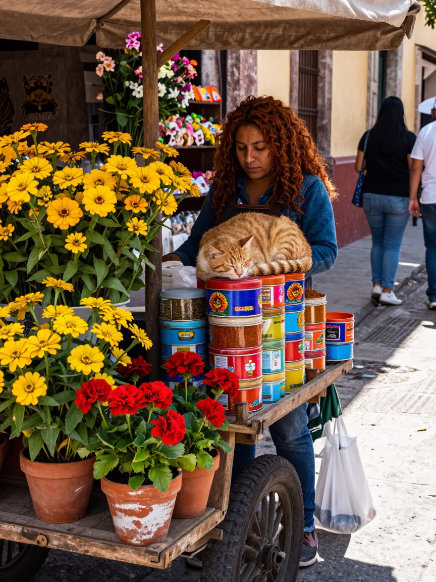 Floral Vendor in Merida in in Merida, Mexico