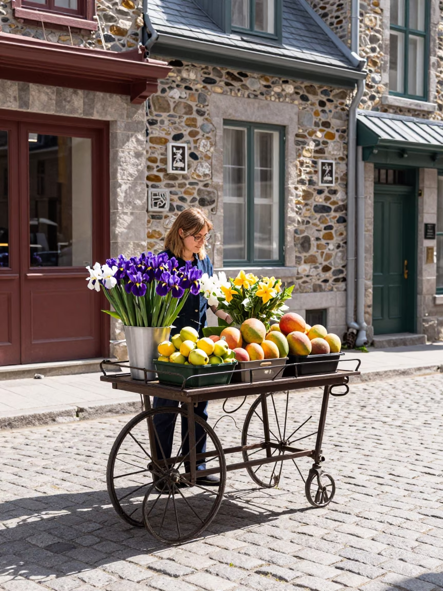 Florist Cart in Quebec City in in Quebec City, Quebec, Canada